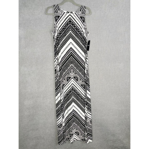 American Living Dresses & Skirts - American Living Dress Womens 10 Black White Geometric Maxi Stretch Beachy Boho